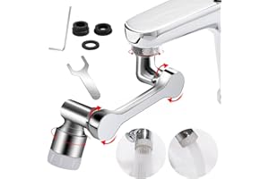 PIMOYS Robinet Magique Pivotant 1080, 2 Modes Extension de Robinet Rallonge Robinet Cuisine Multifonctionnel Robinet Pivotant avec Mousseur - Diamètre de Filetage ​Mâle de 20/22/24 mm