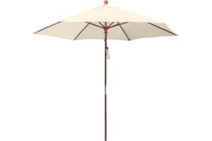 anndora® Sonnenschirm Marktschirm Balkonschirm ø 2,5 m rund wasserabweisend - mit Winddach Natural