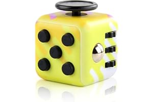 Yeefunjoy Fidget Toy Giocattolo per Le Dita, Cubo Antistress Giallo, Ansia Relief Giocattoli con 6 Diverse funzioni, Passare Il Tempo Ufficio in Aula Regalo per Adulti Bambini Adolescenti