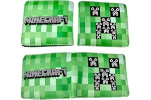 IOSCDH Portefeuille, Mine-Craft Creeper Portefeuille, Mine-Craft Portefeuille, Creeper Portefeuille Faux Cuir Bi-Fold Portefeuille Mince pour Enfants Filles 4,5 × 3,5 × 0,8pouce