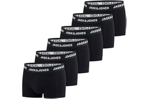 JACK & JONES Boxershorts Herren 6er Pack Basic Trunks Boxer Stretch Unterhosen Unterwäsche Retroshorts Set Baumwolle Schwarz Rot Grün Blau Grau S M L XL XXL 3XL 4XL 5XL 6XL 7XL 8XL
