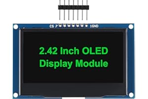 DWEII 2.4" 2.42 inch 128x64 OLED LCD Display Module SSD1309 7 Pin SPI/IIC I2C Serial Interface for Arduino UNO R3 DIY Electronic - Green Light