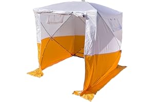 UHATEX Tente de Construction, de Montage, Pliable, de Chantier, Pop-up, Orange/Blanc