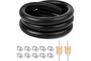 URAQT Benzinschlauch Kit, 2 Meter Ø 8 mm Kraftstoffschlauch Ölschlauch Dieselschlauch mit 10 Stücke Schlauchschellen und 2 Stück Benzinfilter für Auto Motorrad Roller