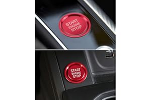 ‎VDARK VDARK Auto Motor Start Stopp Taste Abdeckung Zündung Start Stop Taste Trimm Druckknopf Schalter Dekor Aufkleber Aluminiumlegierung Auto Interieur Zubehör Kompatibel für Audi A4 A5 A6 A7 A8 Q5 Rot
