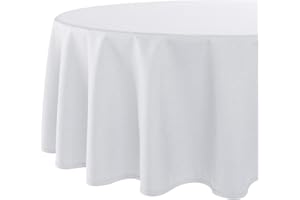 TISCHDECKENSHOP24 Tischdecke Wien, Moderne und fleckabweisende Tischwäsche für das ganze Jahr, weiß, 160 cm rund