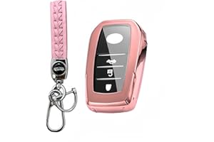 【5 colores】 MEDZUK compatible con Toyota C-HR GR Sport 2024 2025 Funda para llave de coche con accesorios de llavero (rosa)