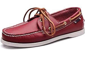 CrazycatZ Herren Leder Bootsschuhe Two Eye Bunt Boot Schuhe