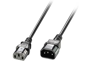 Lindy 1 m przedłużacz kabla zasilającego IEC C14 do IEC C13, czarny