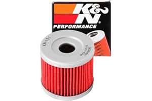 K&N Motorcycle Oil Filter: High Performance, Premium, Designed to be used with Synthetic or Conventional Oils: Fits Select Sizuki, Hyosung Vehicles, KN-131, Black