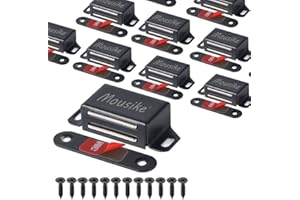 Mousike Imanes de gabinete de 30 libras negros para puerta con fuerte magnético para armario de cocina armario puerta cajón cierre(negro,8unidades)