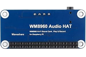 Waveshare Sound Card HAT, Integrates WM8960 Stereo CODEc, Compatible with Raspberry Pi