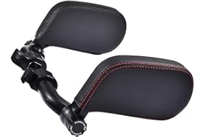 WZTO Reposacabezas Coche para Niños y Adultos,Ajustable Barra Deslizante Cuello Almohada de Viaje para Asiento de Automóvil,Soporte de Cuello 180° Retráctil y Ancho de Ajuste 8 cm(Negro Costuras Rojas)