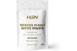 HSN FOODS Crema de Cacahuetes en Polvo de HSN | 500 G de Harina de Cacahuete Parcialmente Desgrasada - 100% Natural, 0% Aditivos | Sin grasa de palma ni sal, Sin azúcares añadidos