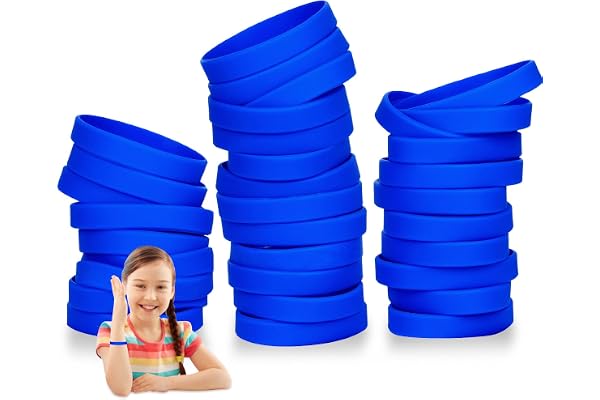 THXIY Bracelets en silicone de 7 pouces pour enfants, adolescents, bracelets en caoutchouc pour événements, Bracelet élastique en Caoutchouc