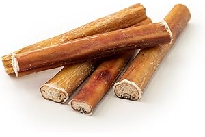 Dragonfly Products. 10 x 15cm Thick Bulls Pizzle Bully Sticks for Dogs & Puppies - Healthy, Natural Dog Thick Treats Chews