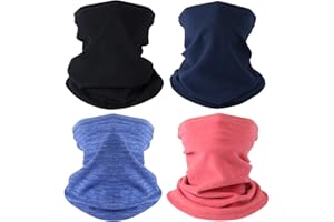 HEGCOIIE Pack of 4 Children's Fleece Loop Scarf Neck Warmer Windproof Ski Mask Warmer for Outdoor Sports
