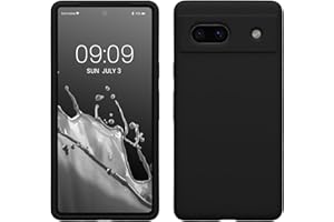 kwmobile Etui kompatybilne z Google Pixel 7a, cienkie silikonowe etui na telefon komórkowy, miękka powierzchnia, bezprzewodowe ładowanie, czarne, 61597.01