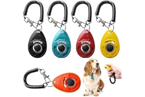 NOXYZA 5 Pezzi Clicker per Cani,Clicker Addestramento Cani Formazione Clicker con Cinturino da Polso per Cane,Gatto,Cavallo