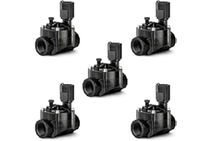 GNCGARDEN [Pack 5] Elettrovalvola di irrigazione Rain Bird 100-HV 24V. Elettrovalvola di irrigazione con filettatura femmina da 1" - Regolatore di portata e solenoide a 24V - sistemi di irrigazione affidabili