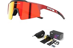 KAPVOE Lunette de Cyclisme Polarisées Homme Femme 1 lentille ou 4 lentilles interchangeables Tr90 Cyclisme VTT Lunette K9023