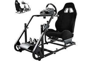 Dardoo G923 Racing Simulator Cockpit with Seat Fit for Logitech/Thrustmaster/MozaG29 G27 G920 T150,Not Include Wheel, Pedal and Shifter