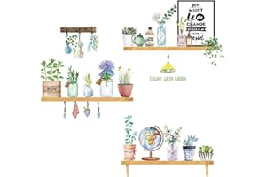 HAUTSTORE Verde Pianta in Adesivi da Parete Removibile Adesivi Murali Acquerello Arte Fai Da Te Decorazioni con Piante Decorazione Murale Soggiorno Camera da Letto Cucina (30 * 90CM)