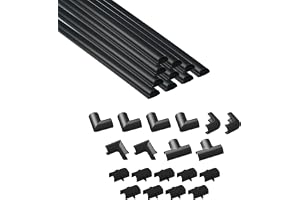D-Line 20x10mm Kabelkanal zur Kabelführung, Kabelleiste - 20mm (B) x 10mm (H) - 10x 40cm Länge (4 Meter) - Schwarz