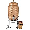 R Ayurveda Copper copper Water Bottle, 1000ml, Set of 1, Green Print (Diamond Cut)