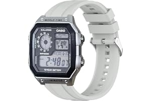 xhKJO Paski do zegarków Casio AE 1200 / W 218h / AE 1300 / F 91W / W 218h / AQ S810W pasek, silikonowy pasek do zegarka, bransoletka na nadgarstek do Casio W 219 / F 108WH/ AE 1000W / SGW 500H, 120