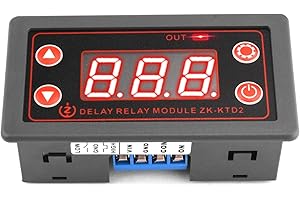 VOKTTA Relè temporizzatore DC 5V-30V Modulo interruttore a relè programmabile Display a LED Ciclo di tempo digitale 0.1s-999mins Controllo ON-Off per la pompa dell'acqua leggera del motore