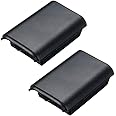 GAMENOPHOBIA® 2 Pack Xbox 360 Wireless Controller Replacement Battery Pack Cover Shell (Black)