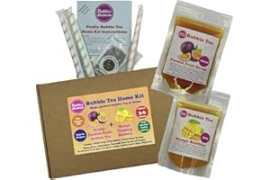 BUBBLE HEAVEN Fruity Passion Fruit with Mango Popping Bobas Bubble Tea Kit 3 to 6 Drinks