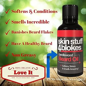 Skin Stuff 4 Blokes The Best Sandalwood Beard Oil & Conditioner Tame & Care For the Wildest of Facial Hair, Leaving It… - Image 2