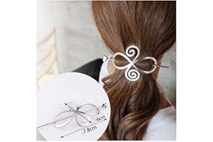 Yheakne Fermaglio per capelli vintage con nodo celtico in argento celtico infinito, fermaglio per capelli lunghi, accessorio decorativo per capelli per donne e ragazze