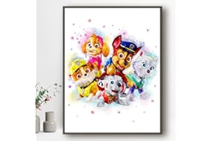 Ma Little Canv Affiche décoratifs pour chambre d'enfant fille ou garcon - Pat Patrouille - Paw Patrol | Sans Cadres 30x40cm (Famille Pat Patrouille)