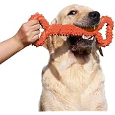 atopo Tough Dog Bite Toys, 13 Inch Rubber Bone Shape Toy with Convex Surface Resistant Interactive Toys for Puppy Small Mediu