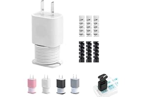 JASTOWN Protector de cargador de silicona compatible con el cargador de phone 20W/18W, enrollador de cable de datos, protector de cabezal de carga antirotura, 6 piezas protector de cable en espiral (White)