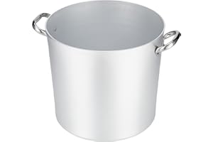 BALDASSARE AGNELLI Pentole Agnelli ALMA10332 Pentola Alta con Due Maniglie Inox, Argento, 32 cm, 1 Pezzo