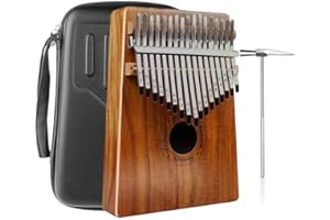 HELESIN Kalimba 17 Key, Thumb Fortepian Marimba – lite pianino instrument muzyczny z młotem (torba KOA)