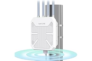 WAVLINK WiFi6 Outdoor Wireless Access Point/WLAN Repeater/Router, Dual Band 2.4G + 5G AX1800M Mesh Extender z antenami PoE/4x8dBi / obudowa chroniąca przed warunkami atmosferycznymi IP67