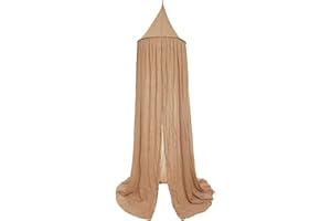 Jollein Baldaquin Biscuit Vintage - Hauteur 245 cm - Ciel de lit pour Chambre d'enfant - Biscuit - Marron Clair