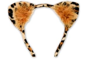KINDPACK Checklife 901104 Leopardenohren aus Stoff Haarreifen Leopard Katzenohren