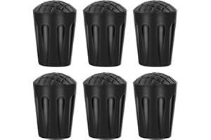 TIBAPLA 6 Stück Gummipuffer für Wanderstöcke, Krückenkapsel rutschfest, Gehstock Gummispitzen, Nordic Walking Stöcke Gummipuffer, Gummispitzen für Wanderstöcke, Ersatz Gummi Puffer