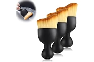 Quelcc Pennello Pulizia Auto Interni, 3 Pezzi Spazzola per Interni Auto a Setole Morbide, Pennelli per Auto Detailing, Spazzola per La Pulizia del Sedile del Cruscotto dell'Aria