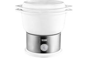 ‎TEAM KALORIK Team Kalorik elektrischer 4,5 l Keramik-Dampfgarer, 700 W, BPA-frei, Weiß/Silber, TKG DG 1002