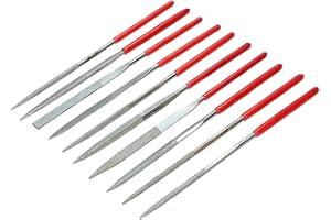 Bestgle 10 Pcs Assortis Mini Limes à Aiguille Diamant en Tige de 2x100mm, Ensemble de Fichiers Polyvalentes Diamant Lime en Métal pour Bijoutiers Verre Sculpture Sur Bois Modelisme Bijoutier