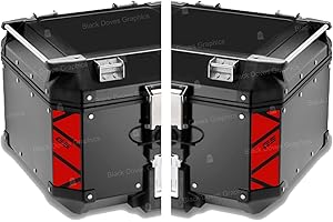 BLACK DOVES GRAPHICS Reflective Stickers compatible with GIVI Monokey Trekker Outback Top Case Aluminium Top Case 42 58 ltr (Red)