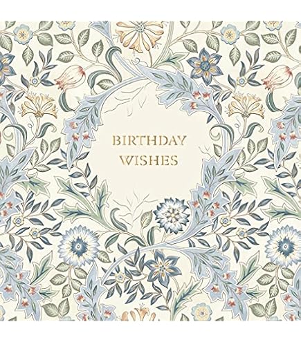 Geburtstagskarte Im William Morris Design – Mit Goldfolie & Nachhaltigem Papier!