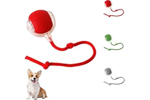QINGXINGFA Electric Dog Ball Toy, Self-Rolling Interactive Pet Ball for Dogs & Cats, 360° Automatic Self-Moving on All Surfaces (Red)